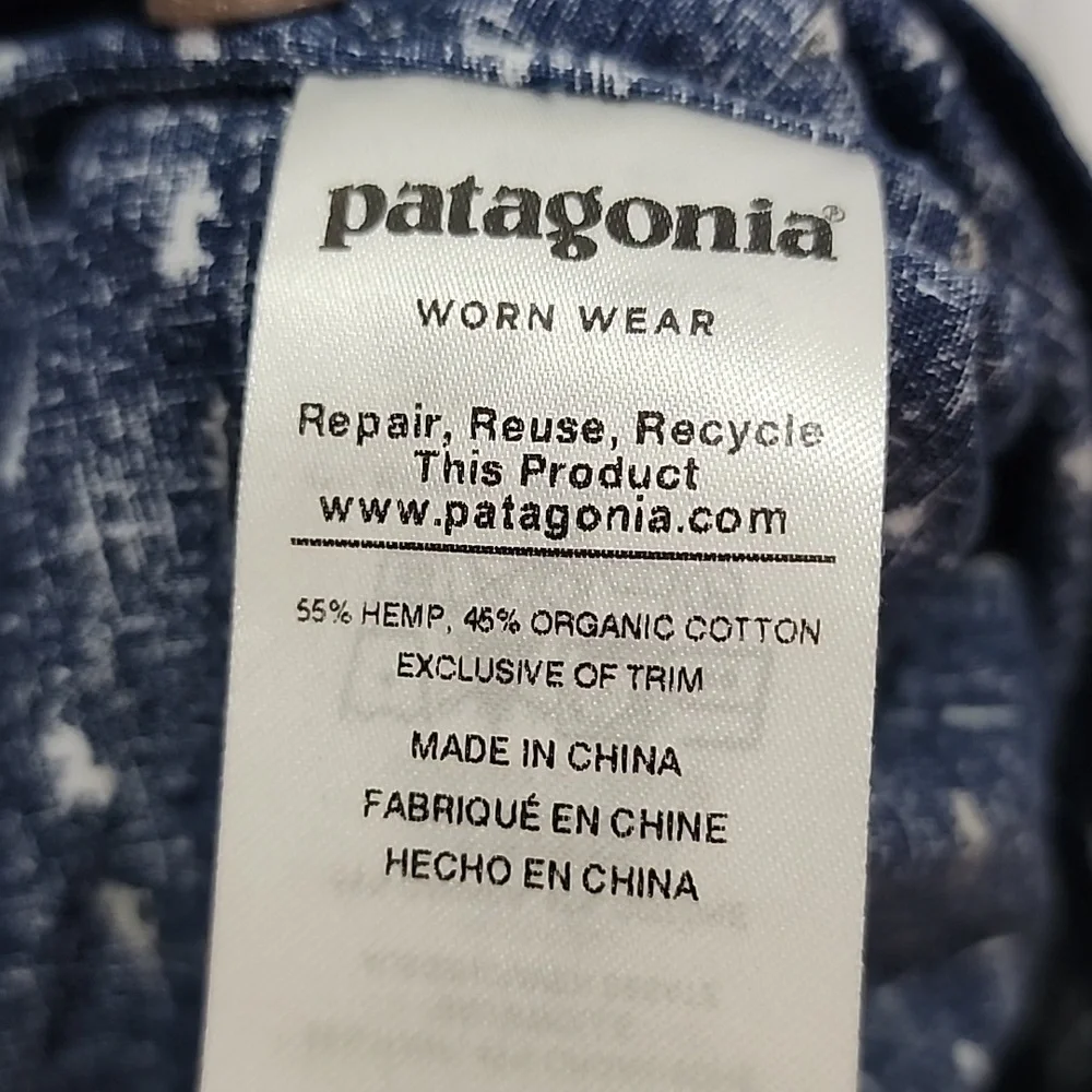 Patagonia Hemp organic cotton blend button down short sleeve shirt size M - Picture 4 of 5